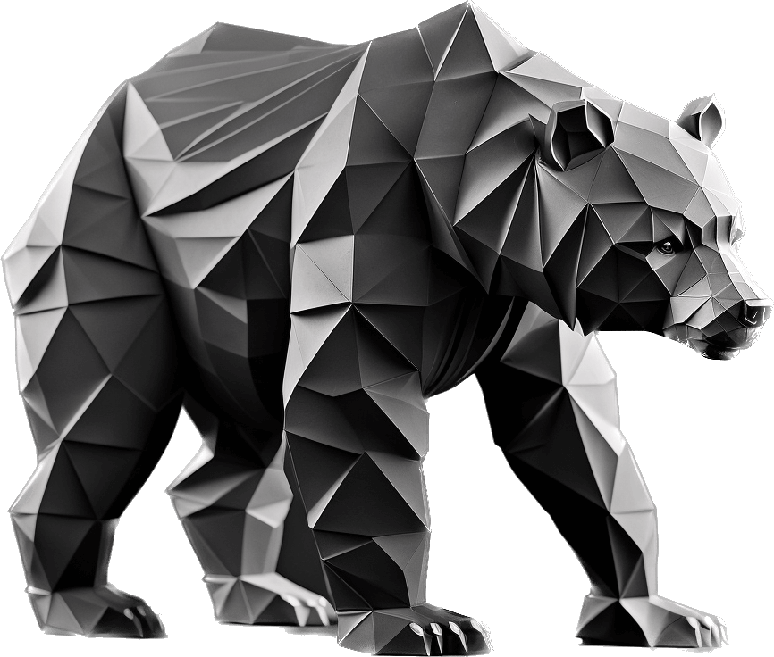 Low-poly bear illustration used for the Execute step